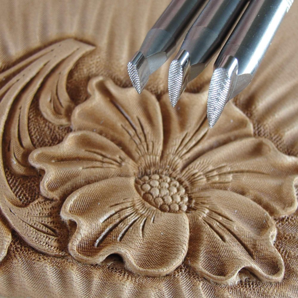 Small Checkered Thumb Print Leather Stamps, Set of 3, Stainless Steel Leather Stamping Tools, Zhong Jiang Leather Tools