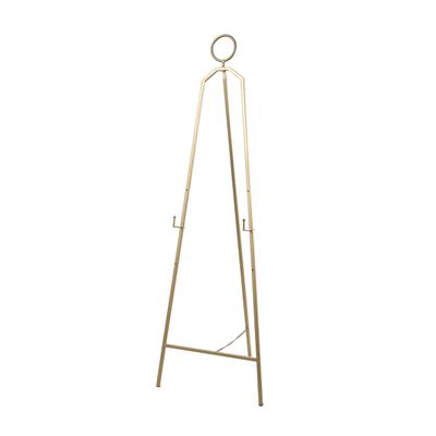 Deco 79 Metal Display Easel Tall Adjustable 3 Tier Floor Standing Easel with Circular Ring Top, Display Stand 22" x 22" x 66", Gold