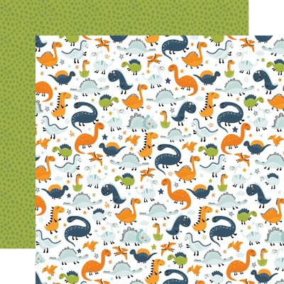 Dino-Mite Double-Sided Cardstock 12"X12"-Dinosaurs Rule