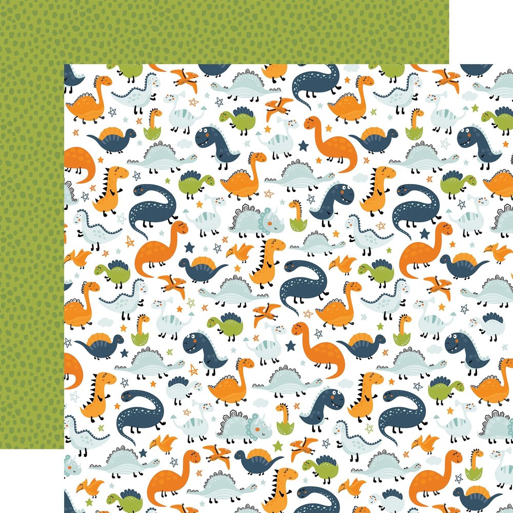 Dino-Mite Double-Sided Cardstock 12"X12"-Dinosaurs Rule