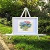 Wizardi Counted Cross Stitch Kit Hydrangea Blooms L8065 Floral Bouquet in Vase Embroidery, 16ct Zweigart Aida Anchor 48 Colors Floss, 11.81x8.66 Kit for Adults Letistitch view 2