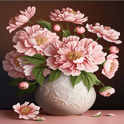 RMSGOZO Light Pink Flowers 5d Diamond Painting Kits - Exquisite Full Circle Gemstone Fine Rhinestone Art Kit for Beginners and Kids, for Room Decor & Wall Decor (16 X 24 Inch)