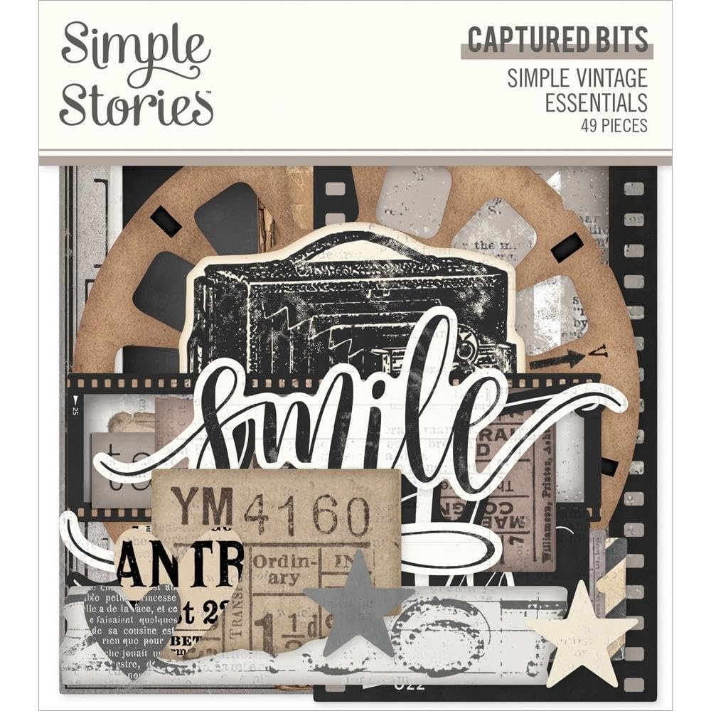 Simple Vintage Essentials Bits & Pieces Die-Cuts 49/Pkg - Captured
