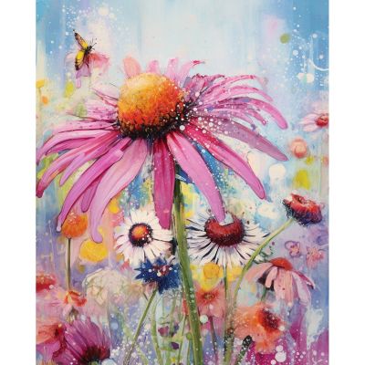 Tucocoo Echinacea Flowers Paint by Number for Adults Beginner, DIY Digital Oil Painting Kits on Canvas with Brushes and Acrylic Pigment, Beautiful Blossom Floral for Home Decor 16x20inch (Frameless)