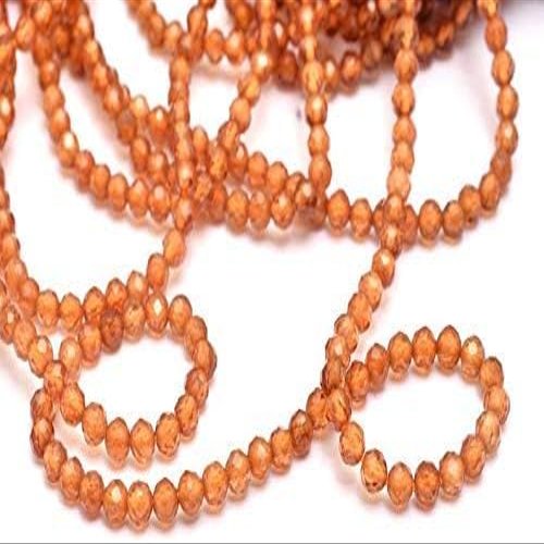 Kashish Gems & Jewels Natural Honey Citrine 2 mm - 2.5 mm Faceted Rondelle Beads 13 Inch Strand AAA Citrine Semi-Precious Stone Roundel Beads for Jewellery Making.