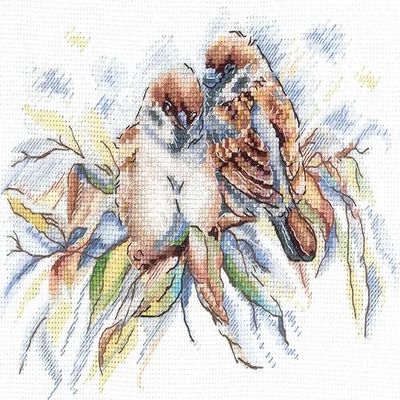 Andriana Cross Stitch Embroidery Kits for Adults Birds - Sparrows 1512cm/5,91"4,72" 16 Count