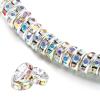 200Pcs 10mm Rondelle Spacer Beads Silver Plated Rhinestone AB Color Crystal Loose Beads for Necklaces Bracelets Jewelry Making view 1