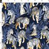 Spoonflower Fabric - Maximalist Tiger Animalier Bold Graphic Blue White Gold Large Scale Printed on Denim Fabric by The Yard - Bottomweight Apparel Home Decor Upholstery view 4