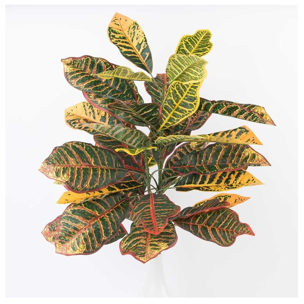 Factory Direct Craft Artificial Croton Leaf Plant Fake Greenery for Tropical Arrangements and Everyday Displays - 34 Inches