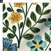 Spoonflower Fabric - Wildflower Graceful Flowers Blossoms Petals Blue Green Orange Marigold Printed on Denim Fabric Fat Quarter - Bottomweight Apparel Home Decor Upholstery view 3