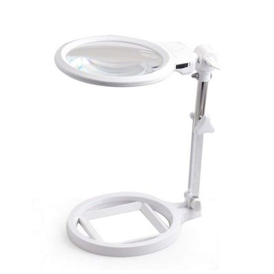 FairUo Magnifying Glasses,Desktop Magnifying Glass with Led Lamp Hands Free Folding Magnifier 2X 5X Hd Lens Old Man Reading Table Lamp, for Identification Watches DIY Crafts Carving Repair