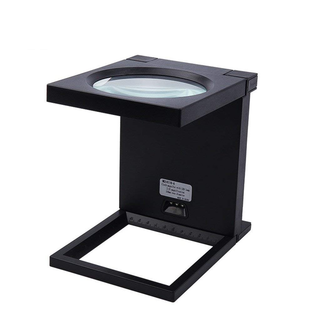 FairUo Magnifying Glasses,Hands Free Magnifying Glass with Led Light, Identification Jewellery Coins Printing Textile Mail Tool Portable Folding Loupe with Scale Desktop Magnifier Glasses