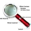 FairUo Magnifying Glasses,Magnifying Glass with Light 10X Hd Lens Handheld Illuminated Reading Magnifier with 10 Led Lamps for Seniors Reading Soldeinspection Coins Explo75Mm view 3