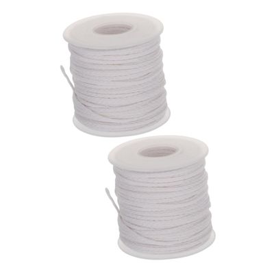 EXCEART 2rolls DIY Candle Making Kit Cotton Wick String Braided Wick Safe Material Waxed Cotton Cord for Pillar Tealight Taper Candles