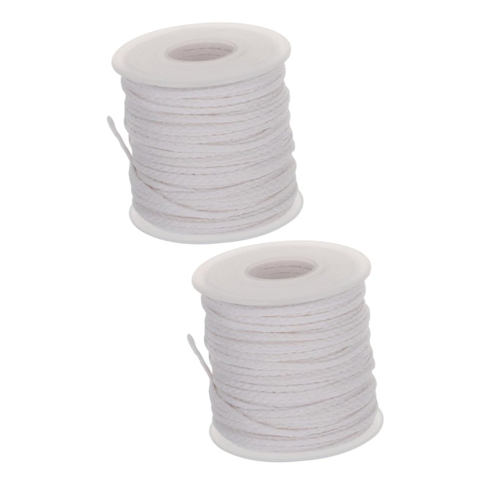EXCEART 2rolls DIY Candle Making Kit Cotton Wick String Braided Wick Safe Material Waxed Cotton Cord for Pillar Tealight Taper Candles