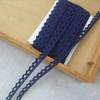 5 10Yards Multi Colored Cotton Lace Trims Ribbon DIY Clothes Hometexile Edge Embellishement Handmade Cotton Fabric Material,Dark Blue,1,1.2CM view 1