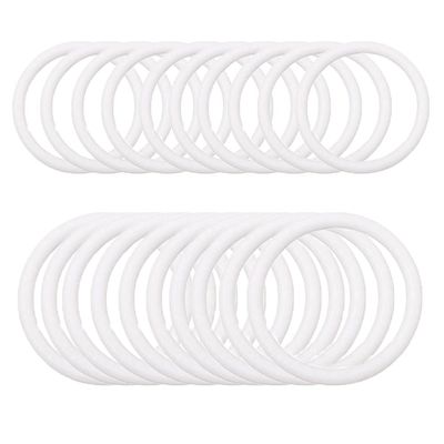 UtySty 20 Pack Dream Catcher Rings DIY Round Plastic Hoops Wrapping Ring for Dream Catchers Craft Making Parts Floral Macrame Charms Christmas Wedding Crochet Hanging Circle White 8.5cm+10cm