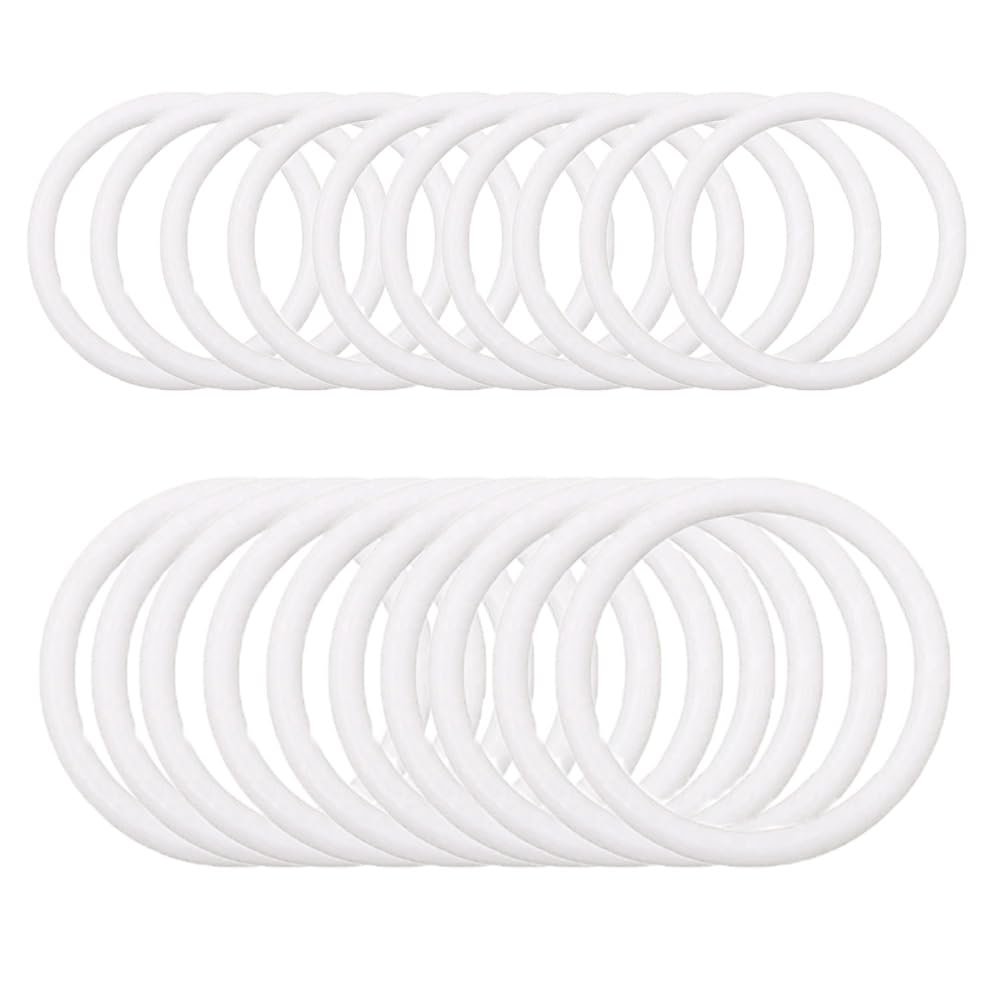 UtySty 20 Pack Dream Catcher Rings DIY Round Plastic Hoops Wrapping Ring for Dream Catchers Craft Making Parts Floral Macrame Charms Christmas Wedding Crochet Hanging Circle White 8.5cm+10cm
