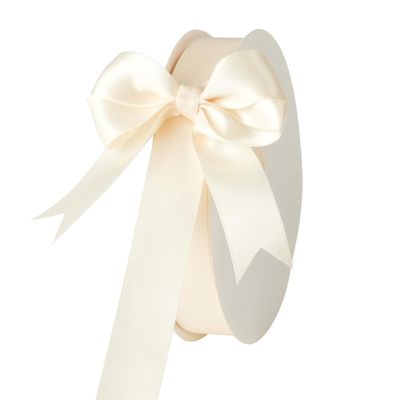 MAYREEL 7/8 Inch Ivory Satin Ribbon Light Cream Double Faced for Gift Wrapping Crafts Wedding Hair Bows Bridal Bouquets Invitation Bands 50 Yards