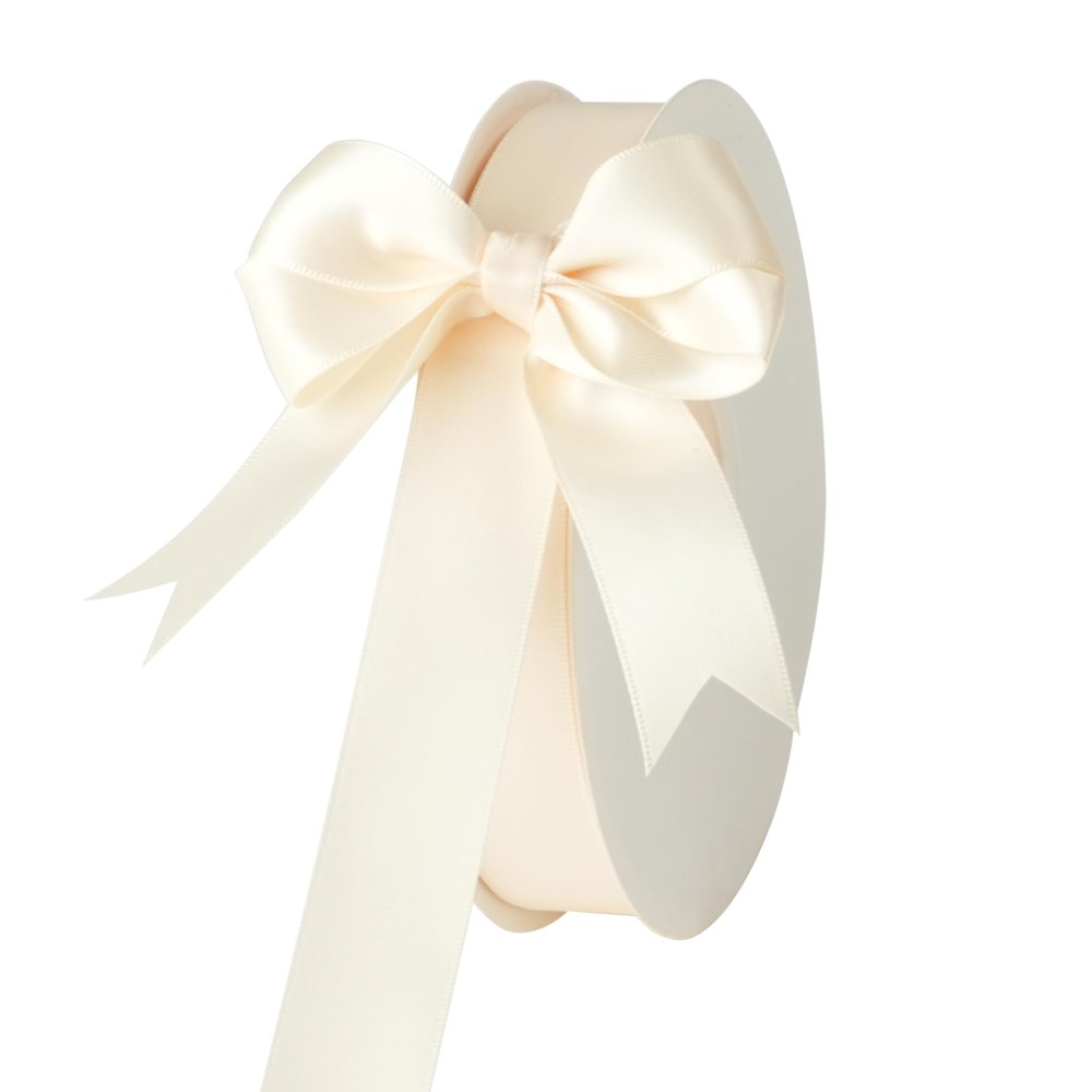 MAYREEL 7/8 Inch Ivory Satin Ribbon Light Cream Double Faced for Gift Wrapping Crafts Wedding Hair Bows Bridal Bouquets Invitation Bands 50 Yards