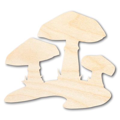 Unfinished Wood Mushrooms Shape Craft up to 46" 7" / 1/2"