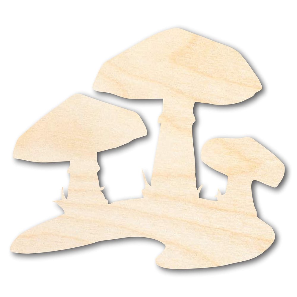 Unfinished Wood Mushrooms Shape Craft up to 46" 7" / 1/2"