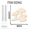 Unfinished Wood Mushrooms Shape Craft up to 46" 7" / 1/2" view 2