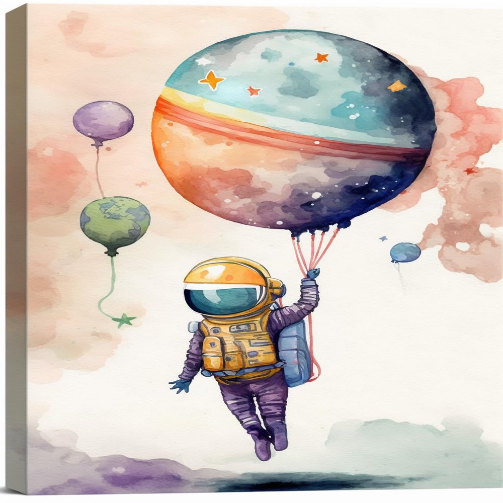 18X25Inch Inked Planet Balloons Diamond Painting, Adult Children's Interactive Handmade Digital Painting Craft Diamond Painting Kits, Room Decor Bathroom Decor or Birthday Gift