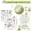 BBTO 12 Sheets Summer Dragonfly Rub on Transfers for Crafts and Furniture Flower Rub on Transfer Stickers Decals for Wood DIY Paper Home Decor, 5.5 x 5.7 Inch view 3