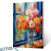 Tucocoo Rose Flower Paint by Number for Adults, DIY Digital Oil Painting Kits on Canvas with Brushes and Acrylic Pigment, Window Beautiful Blooming Floral Artwork for Home Decor 16x20inch (Frameless) view 2