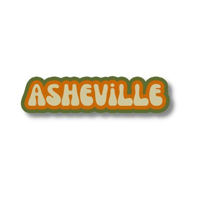 Asheville North Carolina Travel Sticker, Multiple Colors, Vinyl Laptop Water Bottle Sticker, Places I've Been, Trendy Luggage Decal, Vintage Travel Inspired (Forest)