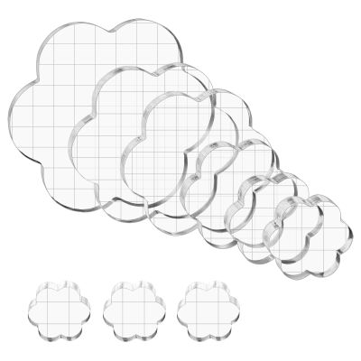 9 Pieces Acrylic Stamp Blocks Sets Clear Stamping Blocks Tools with Grid and Grip,Decorative Stamp Blocks for Kids Scrapbooking Crafts Making,DIY Crafts Ornaments,8mm Thickness Assorted Sizes