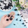 PH PandaHall 120 PCS Black Plastic Noses, 15 Sizes Safety Noses with Spacer Teddy Bear Noses for Crafts Crochet and Stuffed Animals DIY Crafts Making, Pin: 4.5mm~6.5mm view 3