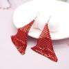 Jewelry Making Supplies DOCCESTU Rectangular Sequin Pendant Earrings Lightweight Mesh Tassel Pendant Long Earrings Colorful Sequins Women's Geometric Earrings Ball Party Jewelry (Red) view 2