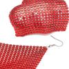 Jewelry Making Supplies DOCCESTU Rectangular Sequin Pendant Earrings Lightweight Mesh Tassel Pendant Long Earrings Colorful Sequins Women's Geometric Earrings Ball Party Jewelry (Red) view 3