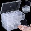 Chemlliy 2 Pack Bead Organizers Box Clear Mini Plastic Bead Storage Containers Transparent 13 Pieces Storage Box with Lid view 1