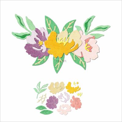 XMZZMX Shadow Peony Flower Metal Cutting Dies for Card Making, Paper Embossing Die-Cuts Kit Storage Pockets Supplies, Scrapbooking Stencils