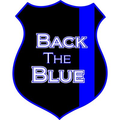 Thin Blue Line Badge (Ver.1) Back The Blue Full Color Vinyl Decal/Sticker for U.S. Police Supporters. Size: 26". (by Dimoxy Designs)