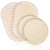 EXCEART 4pcs Natural Wood for Crocheting Oval Round Shape Wooden Bottoms Unfinished Design for Crafting Smooth Easy to Clean for Knitting and Weaving Projects view 1