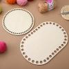 EXCEART 4pcs Natural Wood for Crocheting Oval Round Shape Wooden Bottoms Unfinished Design for Crafting Smooth Easy to Clean for Knitting and Weaving Projects view 2