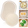 EXCEART 4pcs Natural Wood for Crocheting Oval Round Shape Wooden Bottoms Unfinished Design for Crafting Smooth Easy to Clean for Knitting and Weaving Projects view 3
