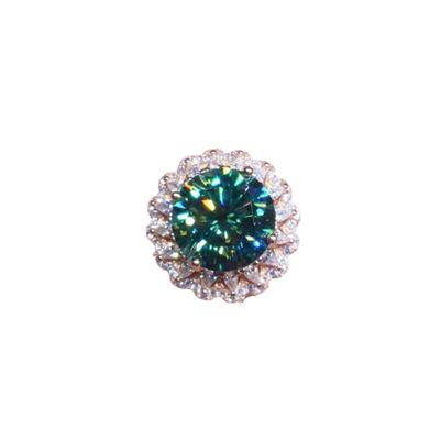 925 sterling silver rose gold Women's wedding ring Engagement ring Crime ring Emerald all diamond cubic zirconia ring CZ Timeless Jewelry Findings Earring Backs Findings (US Code 7)