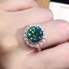 925 sterling silver rose gold Women's wedding ring Engagement ring Crime ring Emerald all diamond cubic zirconia ring CZ Timeless Jewelry Findings Earring Backs Findings (US Code 7) view 2
