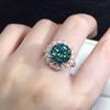 925 sterling silver rose gold Women's wedding ring Engagement ring Crime ring Emerald all diamond cubic zirconia ring CZ Timeless Jewelry Findings Earring Backs Findings (US Code 7) view 3