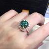 925 sterling silver rose gold Women's wedding ring Engagement ring Crime ring Emerald all diamond cubic zirconia ring CZ Timeless Jewelry Findings Earring Backs Findings (US Code 7) view 4