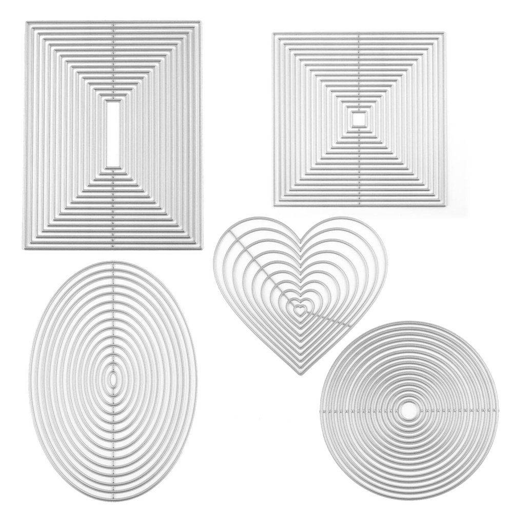 Briartw 70 PCS Basic Line Frame Cutting Dies for Card Making Metal Stencil for DIY Scrapbook Handmade Invitation Card Postcard Release Stress Embossing Decoration Crafts Tool