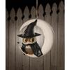 Bethany Lowe Witchy Owl On Moon Paper Mache Figurine view 3