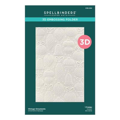 Spellbinders E3D-064 Vintage Ornaments 3D Embossing Folder from The Classic Christmas Collection