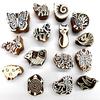 CraftsofIndia Animals and Birds Wooden Blocks for Stamping, Block Printing on Textiles, Pottery Crafts,Henna, Wall Painting (Set of 15) view 1
