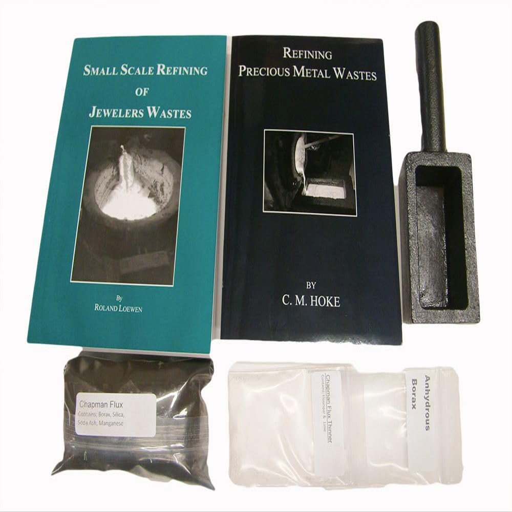Small Scale Refining of Jewlwers Waste - Refining Precious Metal Waste +Cast Iron Mold+Chapman Flux-Thinner-Borax